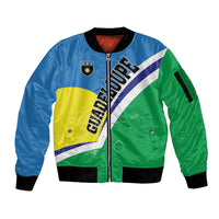Personalised Guadeloupe Sleeve Zip Bomber Jacket Gwadloup Simple Style