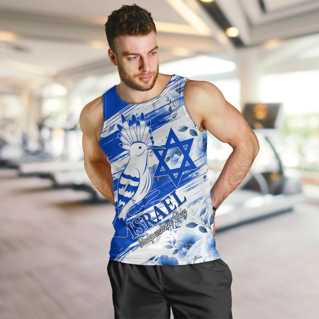 Israel Independence Day Men Tank Top Hoopoe Bird With Magen David - Wonder Print Shop