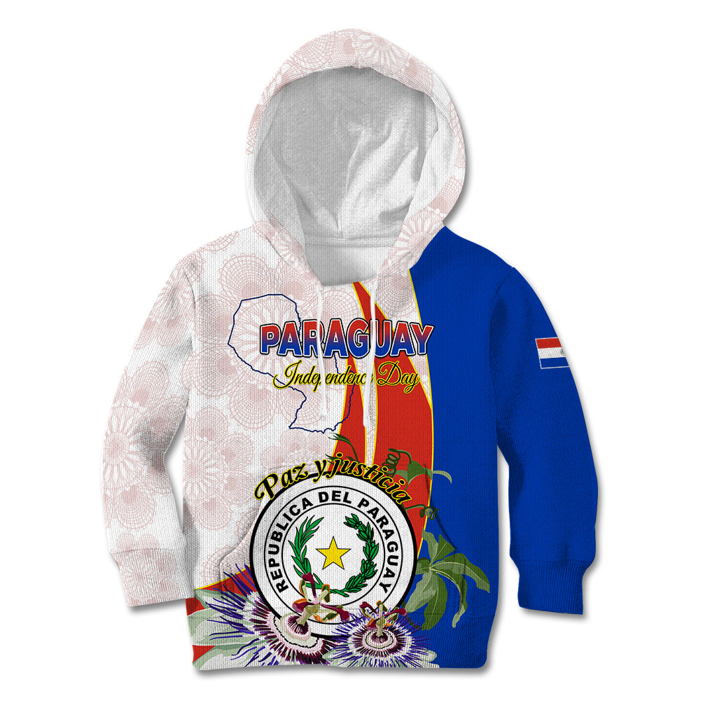 Paraguay Independence Day Kid Hoodie Passion Flower Vintage Antique Naduti - Wonder Print Shop