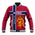 Norway Constitution Day Baseball Jacket Norge Folk Pattern Flag Style - Wonder Print Shop