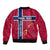 Norway Constitution Day Bomber Jacket Norge Folk Pattern Flag Style - Wonder Print Shop