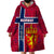 Norway Constitution Day Wearable Blanket Hoodie Norge Folk Pattern Flag Style - Wonder Print Shop