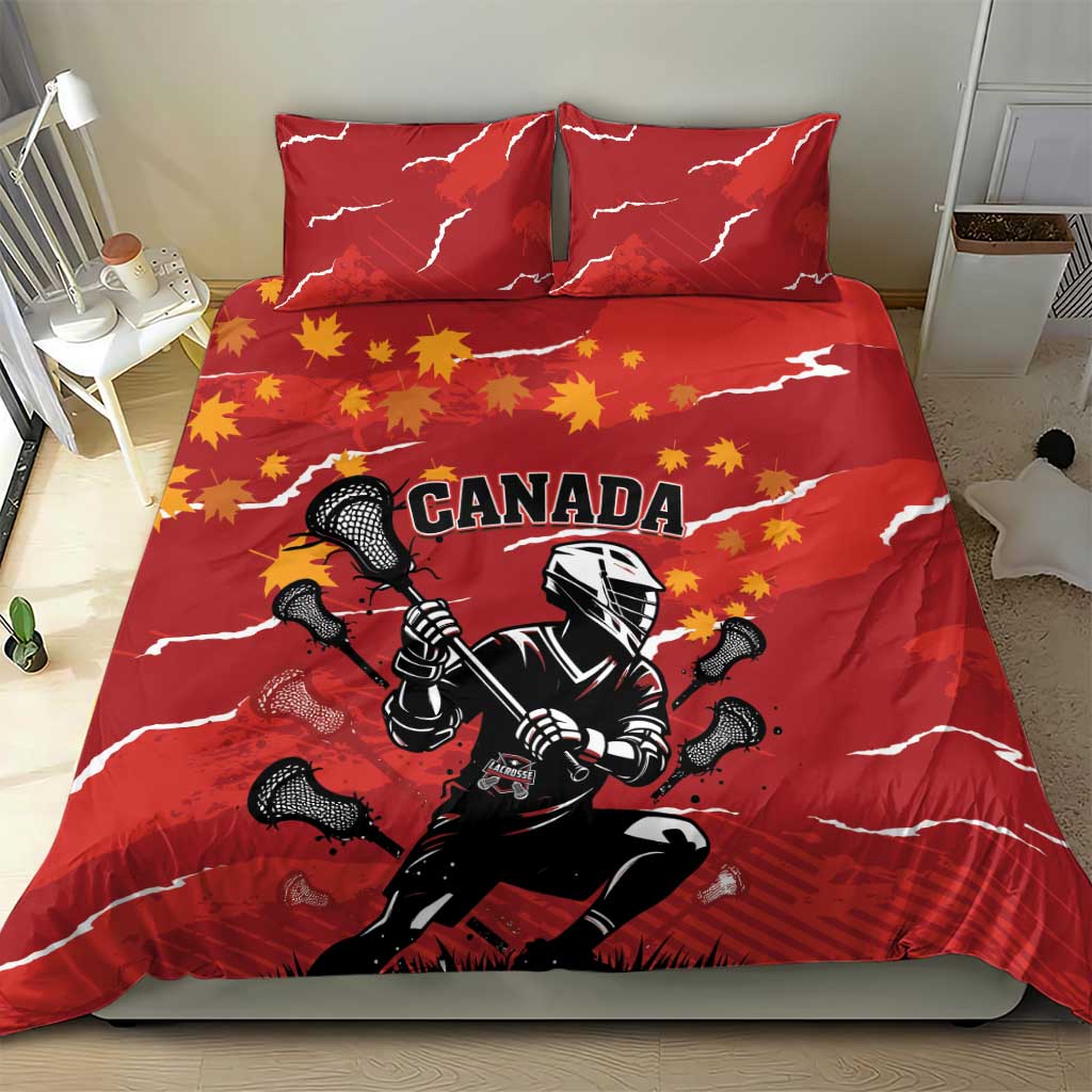Canada Lacrosse Bedding Set National Summer Sport