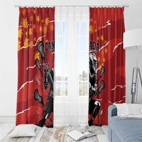 Canada Lacrosse Window Curtain National Summer Sport