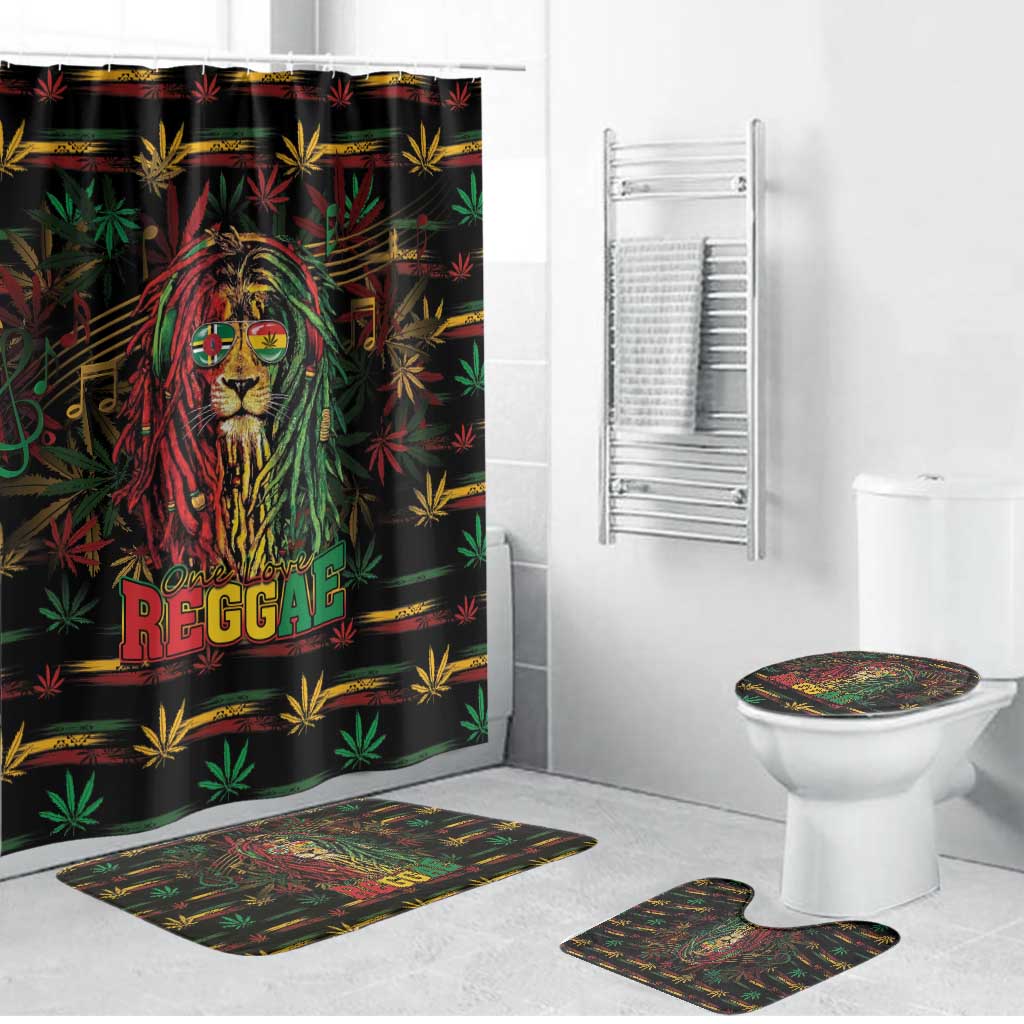 Dominica One Love Reggae Lion Bathroom Set Caribbean Reggae Spirit