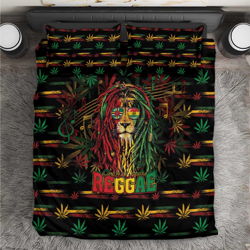 Dominica One Love Reggae Lion Bedding Set Caribbean Reggae Spirit