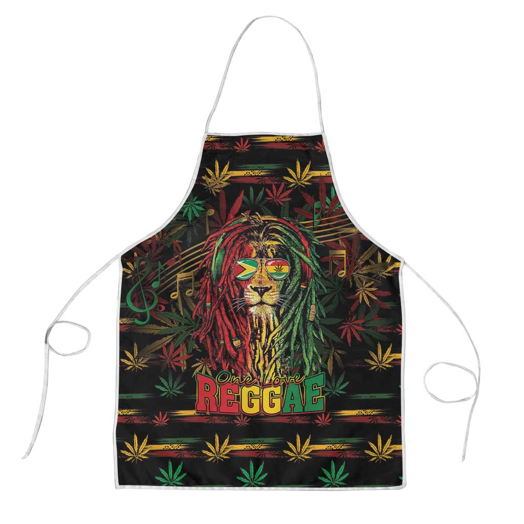 Guyana One Love Reggae Lion Apron Caribbean Reggae Spirit