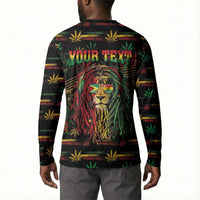 Personalized Guyana One Love Reggae Lion Button Sweatshirt Caribbean Reggae Spirit