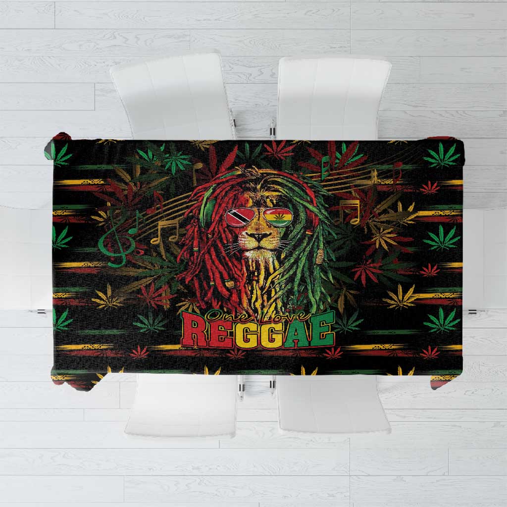 Trinidad and Tobago One Love Reggae Lion Tablecloth Caribbean Reggae Spirit