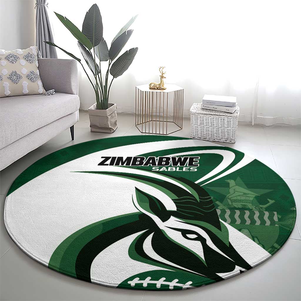 Rugby Zimbabwe Round Carpet Sables Is The Champion - Wonder Print Shop