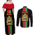 Malawi Couples Matching Off Shoulder Maxi Dress and Long Sleeve Button Shirts With Coat Of Arms Flag Style - Wonder Print Shop