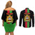 Malawi Couples Matching Off Shoulder Short Dress and Long Sleeve Button Shirts With Coat Of Arms Flag Style - Wonder Print Shop