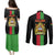 Malawi Couples Matching Puletasi Dress and Long Sleeve Button Shirts With Coat Of Arms Flag Style - Wonder Print Shop