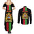 Malawi Couples Matching Summer Maxi Dress and Long Sleeve Button Shirts With Coat Of Arms Flag Style - Wonder Print Shop