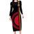 Malawi Long Sleeve Bodycon Dress With Coat Of Arms Flag Style - Wonder Print Shop