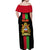 Malawi Off Shoulder Maxi Dress With Coat Of Arms Flag Style - Wonder Print Shop