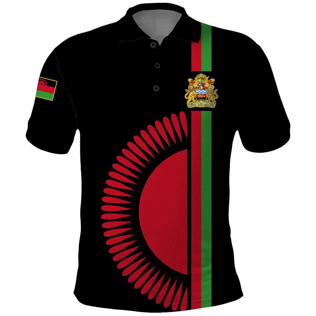 Malawi Polo Shirt With Coat Of Arms Flag Style - Wonder Print Shop