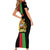 Malawi Short Sleeve Bodycon Dress With Coat Of Arms Flag Style - Wonder Print Shop