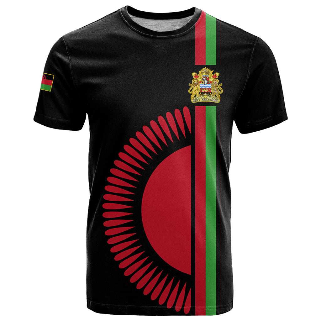 Malawi T Shirt With Coat Of Arms Flag Style - Wonder Print Shop