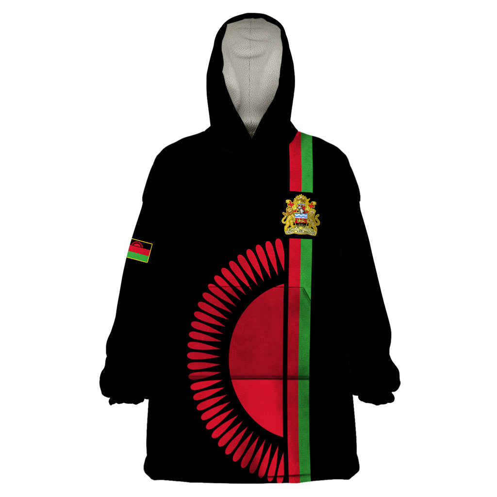 Malawi Wearable Blanket Hoodie With Coat Of Arms Flag Style - Wonder Print Shop