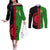 malawi-couples-matching-off-the-shoulder-long-sleeve-dress-and-long-sleeve-button-shirts-with-coat-of-arms-mix-african-pattern