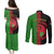 Malawi Couples Matching Puletasi Dress and Long Sleeve Button Shirts With Coat Of Arms Mix African Pattern - Wonder Print Shop