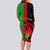 Malawi Long Sleeve Bodycon Dress With Coat Of Arms Mix African Pattern - Wonder Print Shop