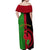 Malawi Off Shoulder Maxi Dress With Coat Of Arms Mix African Pattern - Wonder Print Shop