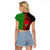 Malawi Raglan Cropped T Shirt With Coat Of Arms Mix African Pattern - Wonder Print Shop