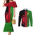 personalised-malawi-couples-matching-mermaid-dress-and-long-sleeve-button-shirts-with-coat-of-arms-mix-african-pattern