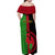 Personalised Malawi Off Shoulder Maxi Dress With Coat Of Arms Mix African Pattern - Wonder Print Shop