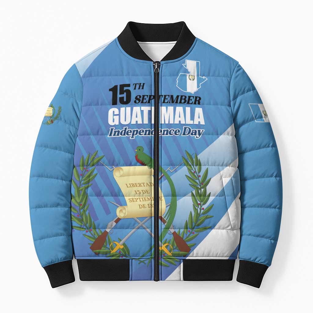 Guatemala Independence Day 1821 Bomber Puffer Jacket Libre crezca fecundo - Wonder Print Shop