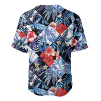 Hawaii Tropicana Blue Pattern Baseball Jersey - Wonder Print Shop