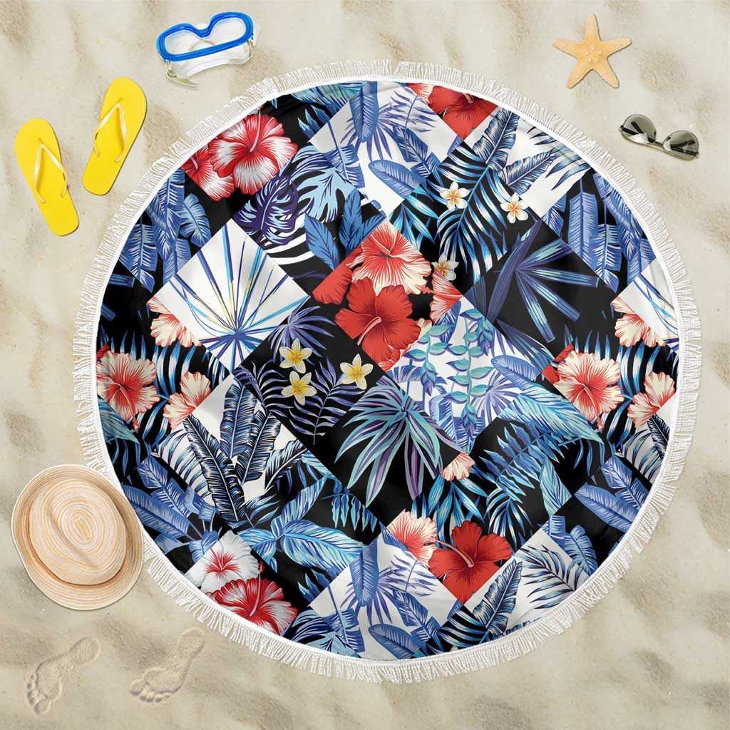 Hawaii Tropicana Blue Pattern Beach Blanket - Wonder Print Shop