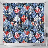 Hawaii Tropicana Blue Pattern Shower Curtain - Wonder Print Shop