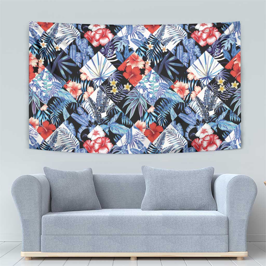 Hawaii Tropicana Blue Pattern Tapestry - Wonder Print Shop