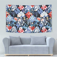 Hawaii Tropicana Blue Pattern Tapestry - Wonder Print Shop