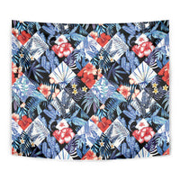 Hawaii Tropicana Blue Pattern Tapestry - Wonder Print Shop
