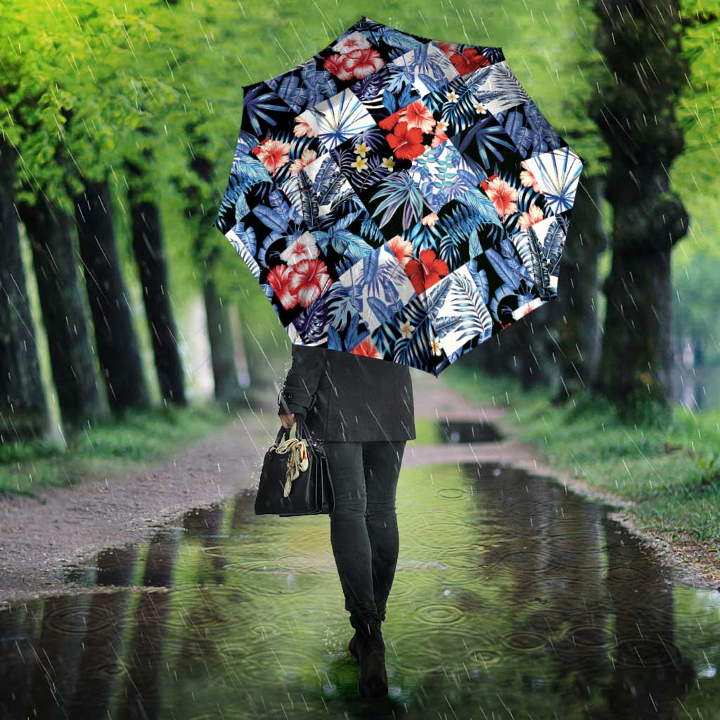 Hawaii Tropicana Blue Pattern Umbrella - Wonder Print Shop