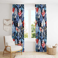 Hawaii Tropicana Blue Pattern Window Curtain - Wonder Print Shop