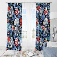 Hawaii Tropicana Blue Pattern Window Curtain - Wonder Print Shop