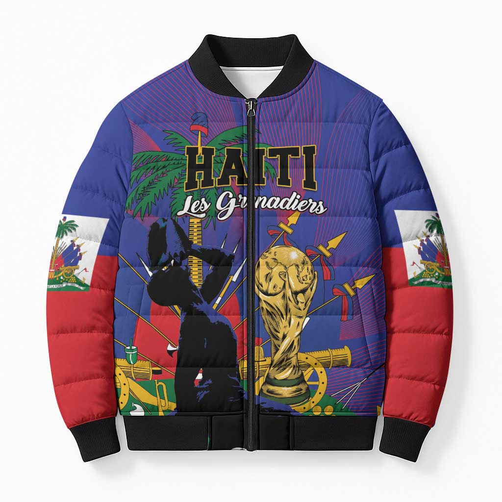 Custom Haiti World Football 2026 Bomber Puffer Jacket Go Les Grenadiers - Wonder Print Shop