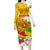 Myanmar Independence Day Long Sleeve Bodycon Dress Brahmadesh Kanote Pattern - Wonder Print Shop