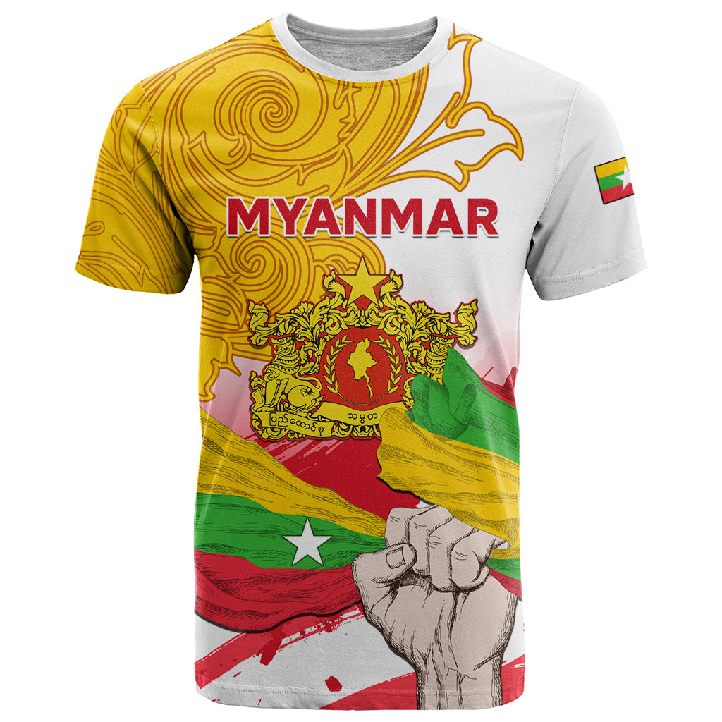 Myanmar Independence Day T Shirt Brahmadesh Kanote Pattern - Wonder Print Shop