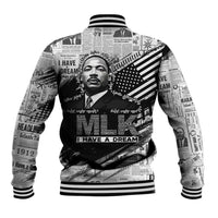 I Have A Dream MLK Baseball Jacket Newspaper Grunge Style - Wonder Print Shop