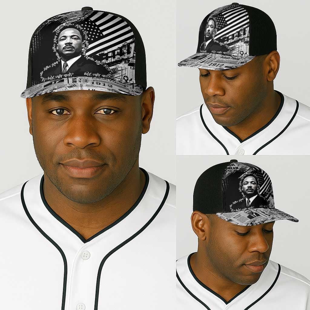 I Have A Dream MLK Baseball Net Cap Newspaper Grunge Style - Wonder Print Shop