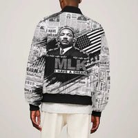 I Have A Dream MLK Bomber Jacket Newspaper Grunge Style - Wonder Print Shop