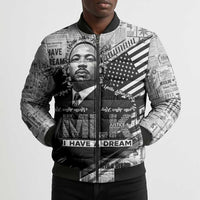 I Have A Dream MLK Bomber Puffer Jacket Newspaper Grunge Style - Wonder Print Shop