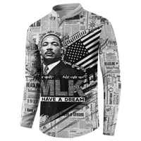 I Have A Dream MLK Button Sweatshirt Newspaper Grunge Style