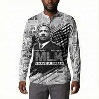 I Have A Dream MLK Button Sweatshirt Newspaper Grunge Style